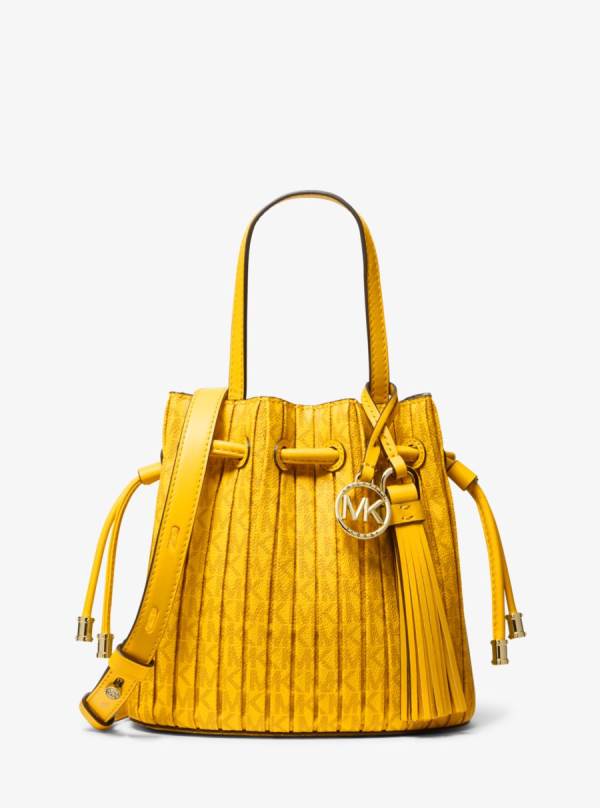 Damske Prenosná Taška Michael Kors Willa Extra-Small Pleated Logo Žlté - Kabelky Michael Kors Outlet | SCLQB-5349